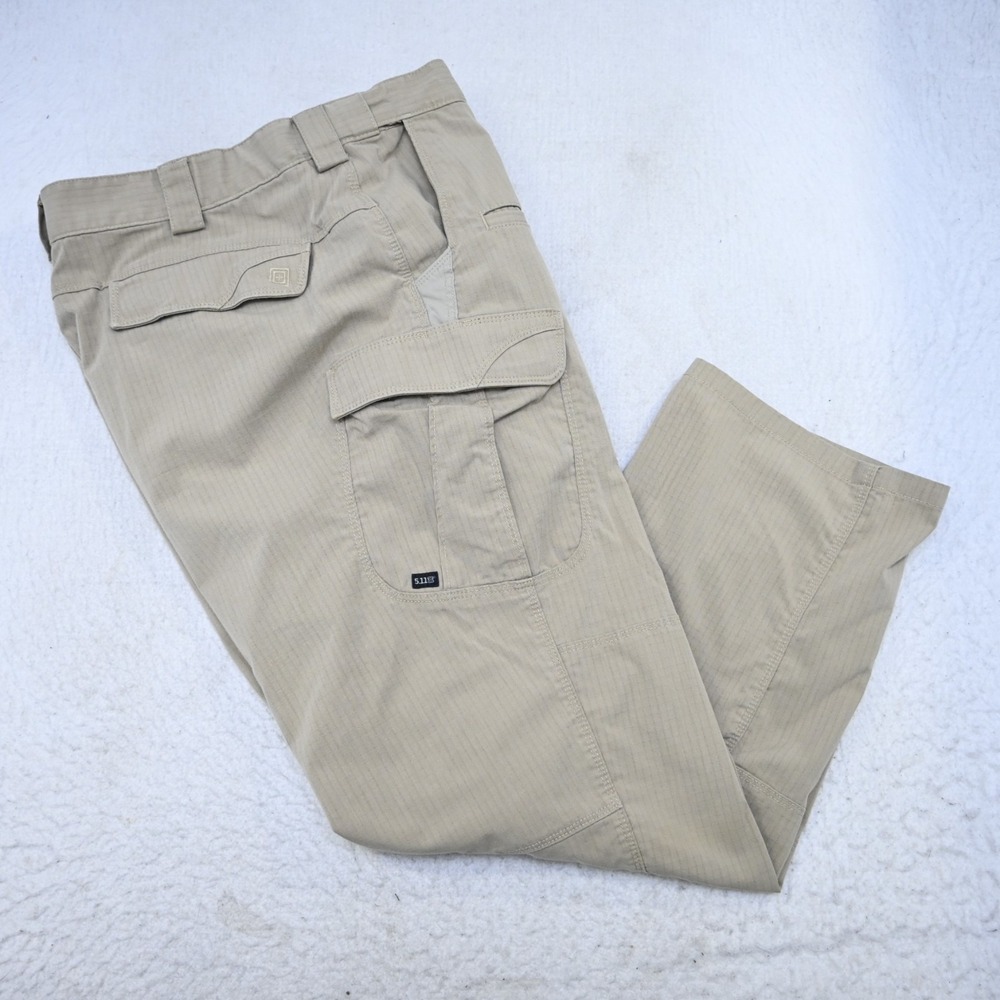 5.11 Tactical Cargo Pants Mens Size 42 x 30 Beige Military Police Flat Front